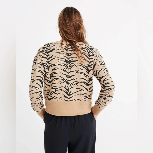 Madewell Women’s Crop Sweatshirt in Tiger Print Size M - Picture 4 of 15